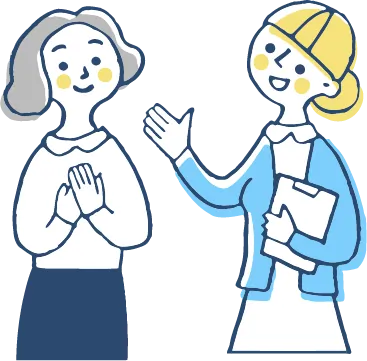 会話するスタッフのイラスト